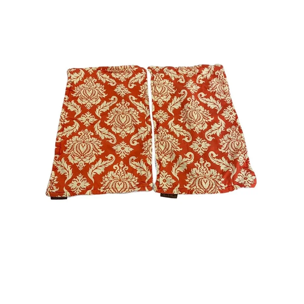 Olive & Maude Baby Burp Cloths Orange Beige Set Of 2
